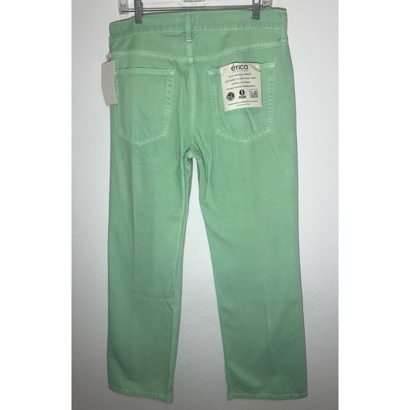 Ética x Anthropologie Jeans 29 AMIS Relaxed Boot Jeans DUSTY AQUA New With Tags - Picture 5 of 10